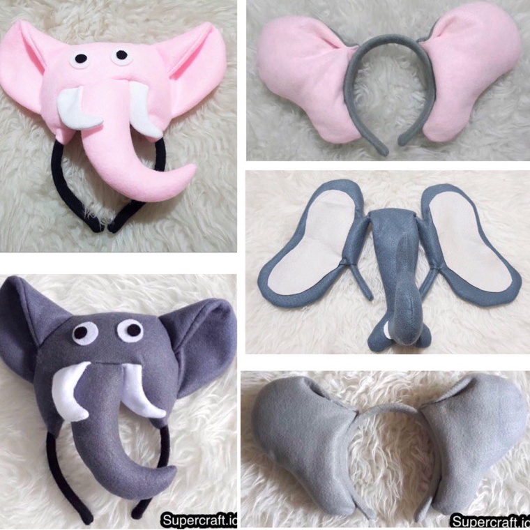 QAP861 GROSIRJAKARTA Bando Karakter Gajah Kostum Gajah Binatang Topeng Anak Elephant Kostum Dumbo Ba