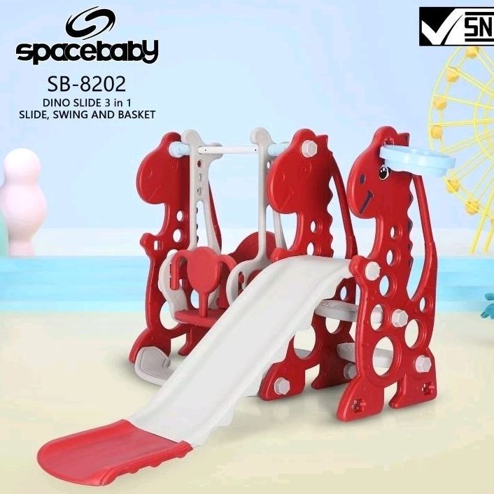 mainan anak perosotan 3in1 ayunan dan sliding