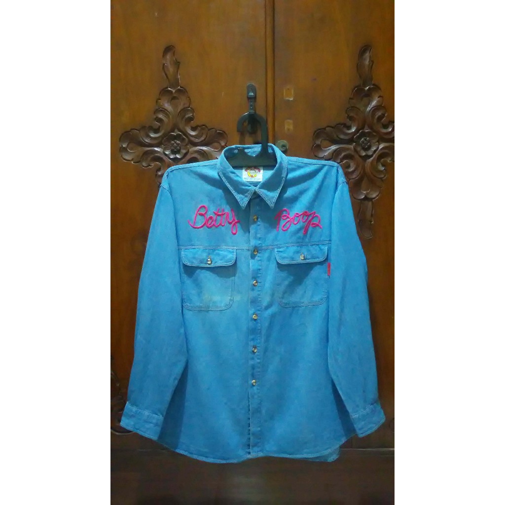 Kemeja Jeans Denim Betty Boop