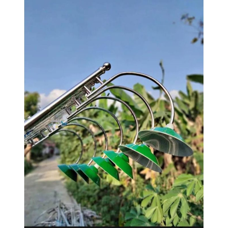 tiang lampu jalan stenlis full set (tiang cup fitting)