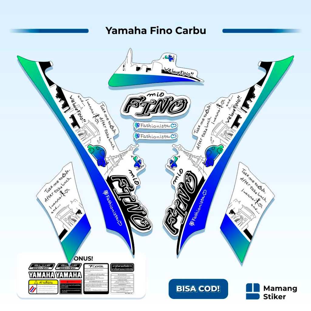Striping Fino Karbu Classic Variasi (9) Thailand Vietnam 2012 2013 Full Body 125 Fino Lama