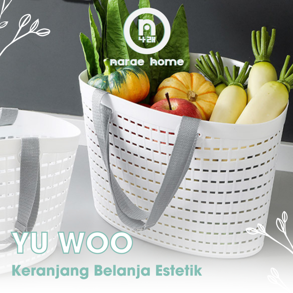 NARAE - YU WOO Plastic Basket Shopping Multifungsi Keranjang Sayur Buah Serbaguna Tas Keranjang Sayu