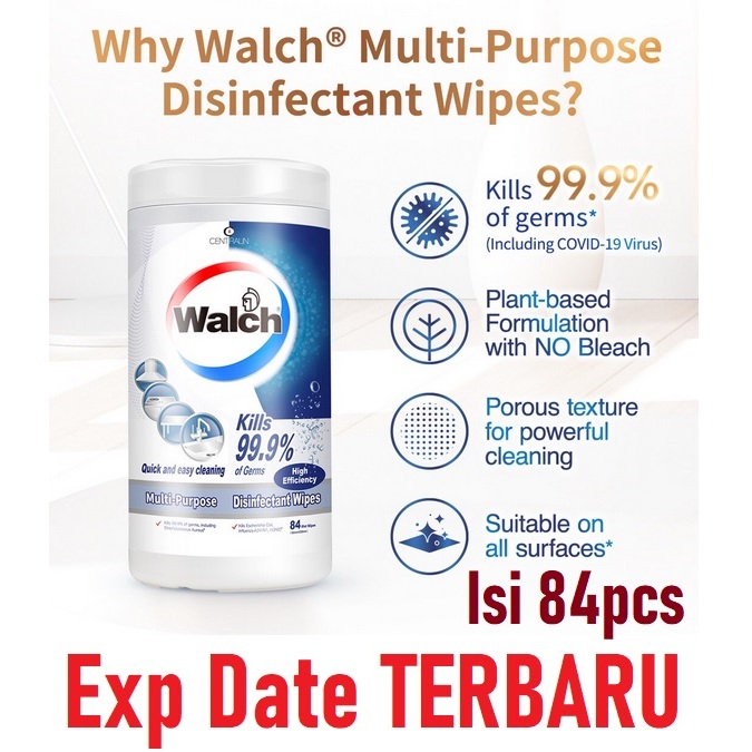 Walch Multi Purpose Disinfectant Wipes High Efficiency 84 per pack