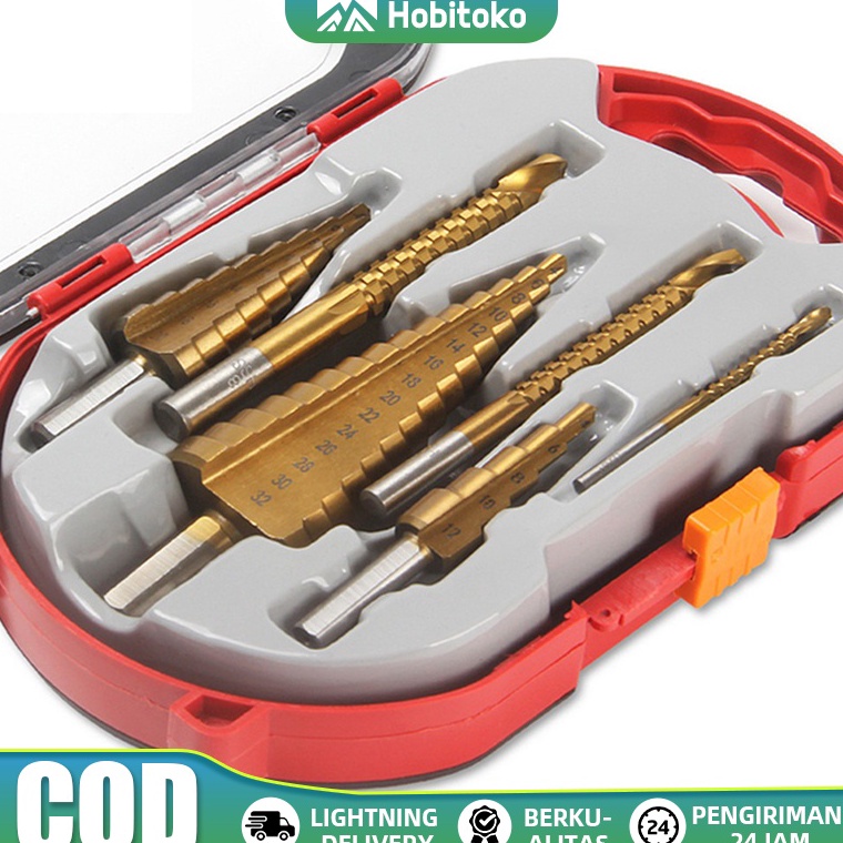 HOT SALE 6 Buah Mata Bor Pagoda Spiral Besi Kuningan Kayu Plastik Bor Langkah Kerucut Payung Horison