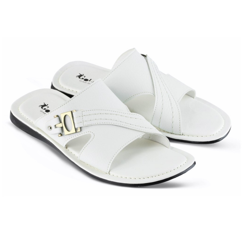 Sandal Kasual Pria warna Putih Slipper Slide GLF 5501