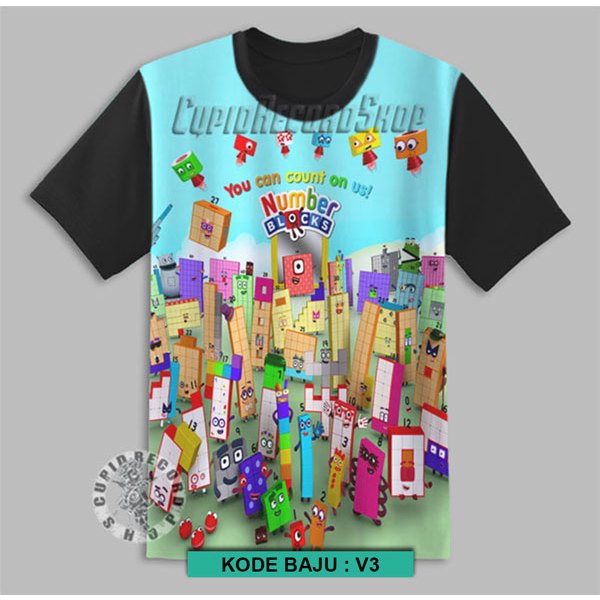 Kaos Number Blocks Anak Baju Game Numberblocks 3D