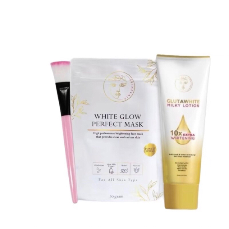 FREE KUAS ATAU SPATULA SKINFLAIR WHITE GLOW PERFECT MASK POWDER MASKER WHITENING GLOWING BY SKINFLAI