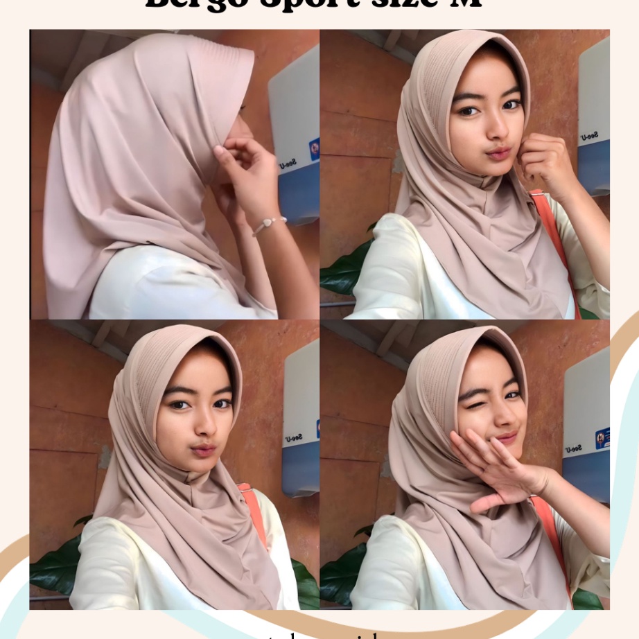 READY STOK Bergo Sport Ukuran M  Bergo Ped Tebal  Bergo Sporty ukuran M Hijab Instan
