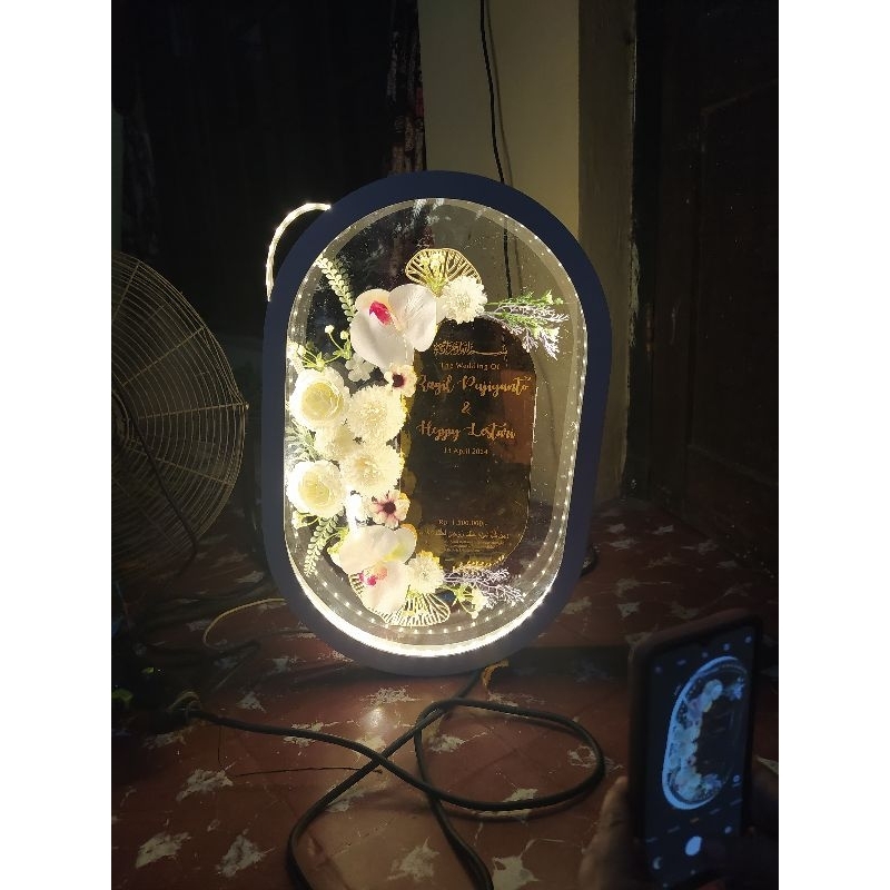 Mahar Pernikahan Akrilik + Lampu