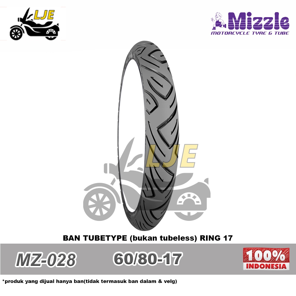 Ban Motor Mizzle 60/80-17 Tubetype (bukan tubeless) MZ028 - Ban Baru Mizzle ring 17