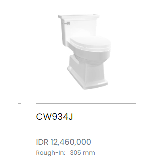 TOTO CLOSET KLOSET DUDUK PUTIH  One Piece Toilet CW934J