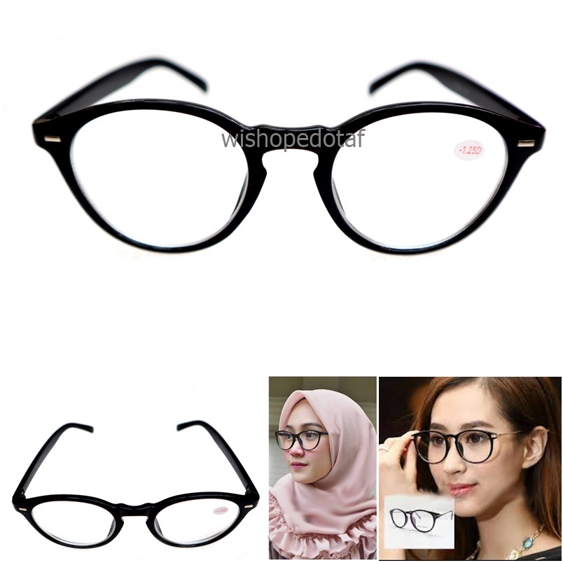 Kacamata Frame Clear Lens Minus Unisex Curve Side