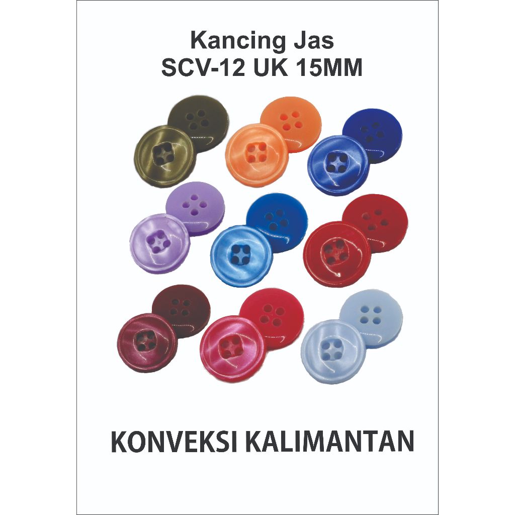Kancing SCV 12 Kecil / Kancing jas / Kancing Baju / Kancing Kemeja (Per 6 pcs)