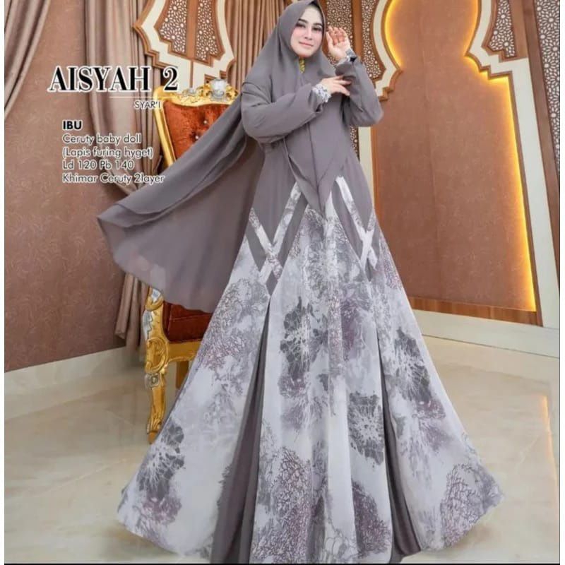 Aisyah 2 Syar'i/Aisyah 14 syar'i/Aishaa 11 Syar'i/Aisha Syari 17/Aisha Syari 19/Gamis Syar'i set hij