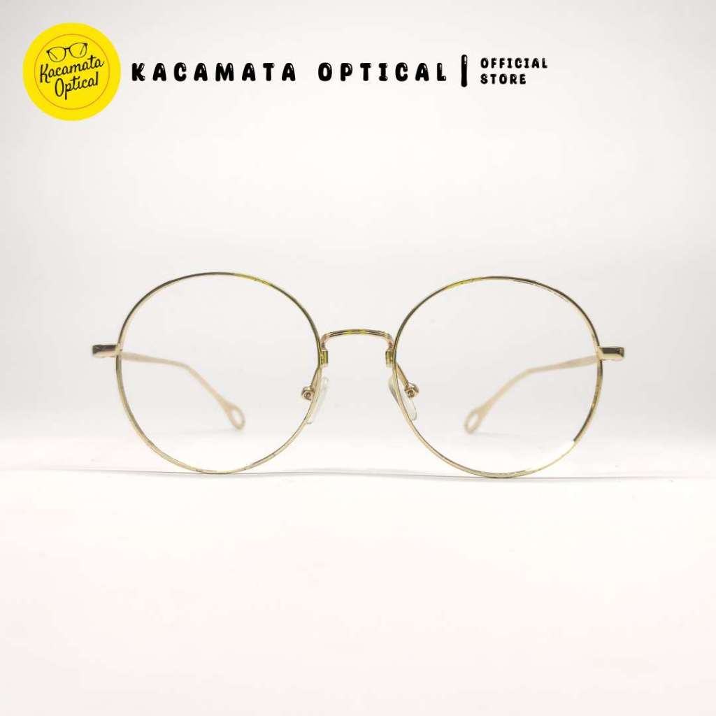 KACAMATA OPTICAL - Frame KMO8201 Bulat Gold Besi