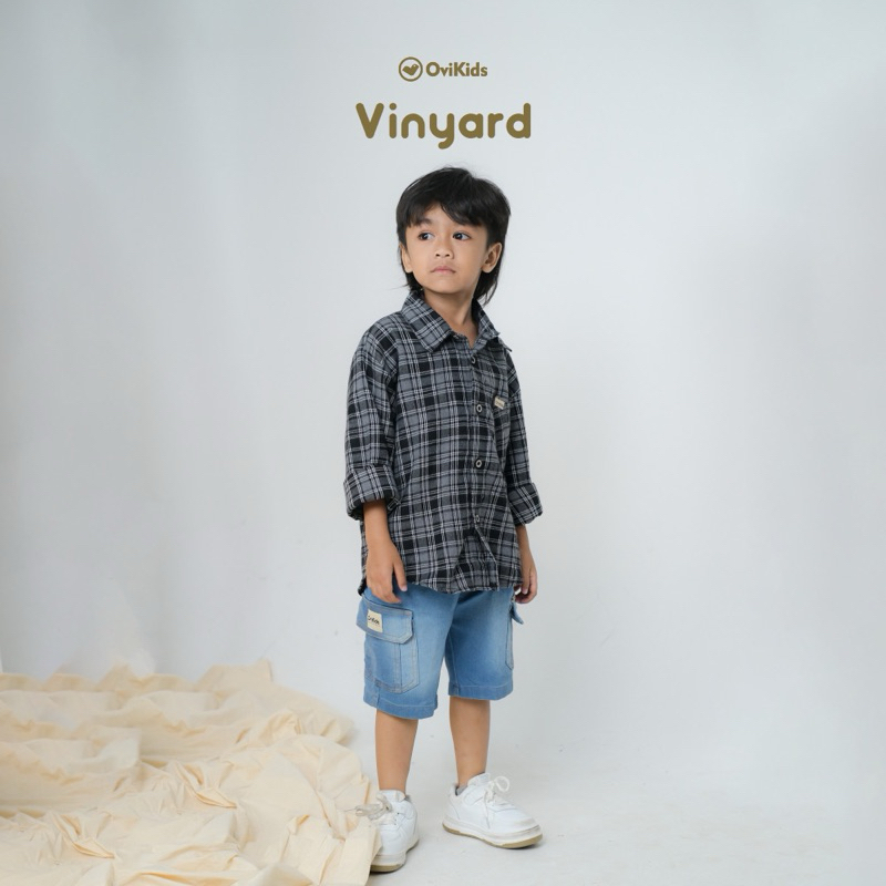 OviKids Vinyard - Celana Pendek Anak Jeans Anak Cargo Anak Laki-Laki 2 - 8 Tahun