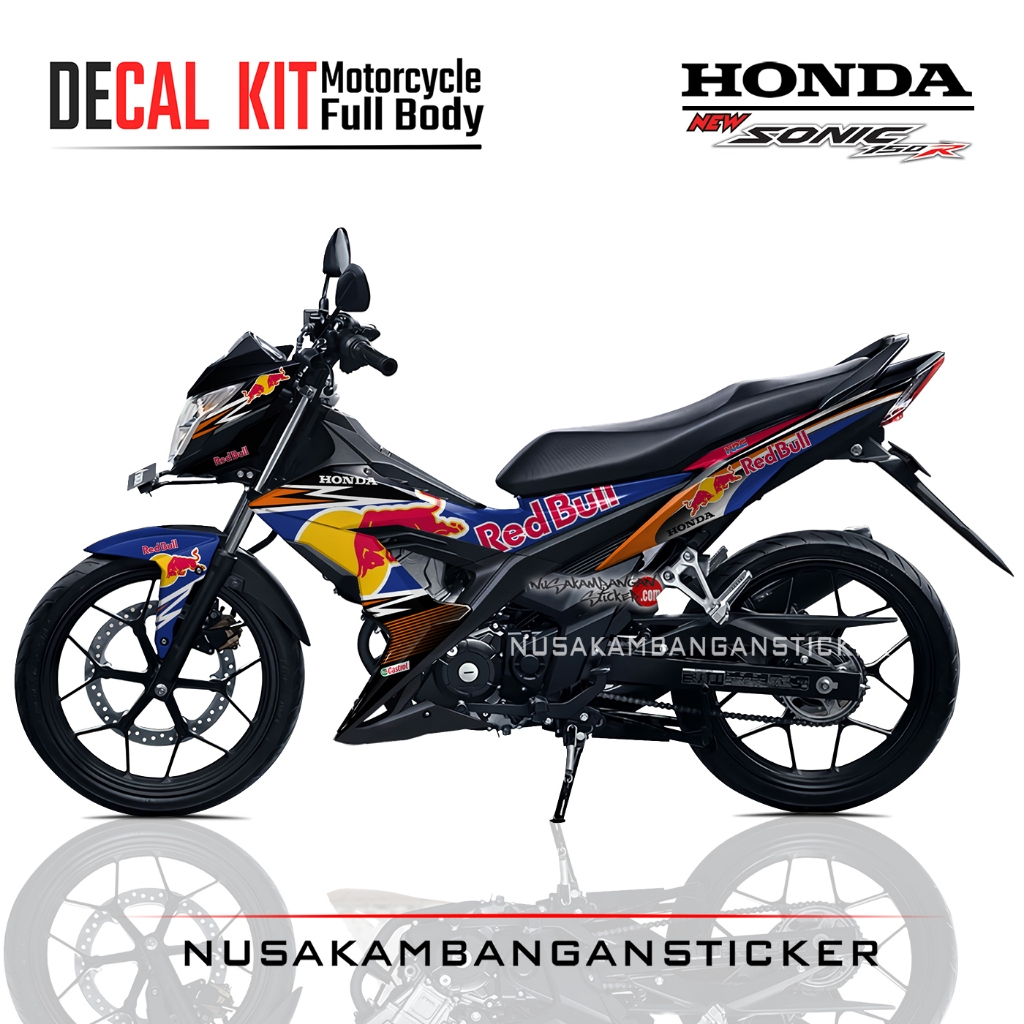 Decal Kit Sticker Sonic 150 R Biru Hitam Kuning Grapic Kit Motorcycle