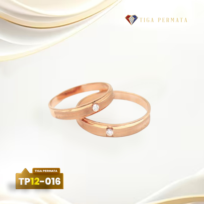 Cincin Kawin Pasangan Berlian Asli Emas Perak Palladium TP 12-016
