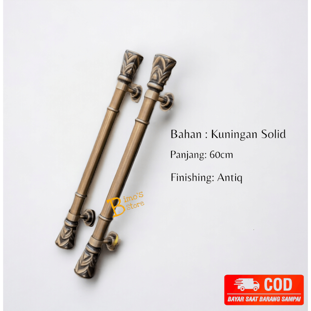 Handle Pintu Rumah Kuningan Asli Motif Nanas 60cm Gagang Pintu Kuningan Antik
