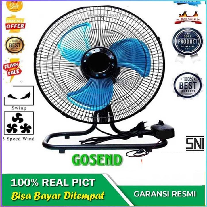 Kipas Angin Tornado 2in1 Kipas Meja Dinding TD Twin Dog 10 inch Kipas Angin Besi terlaris