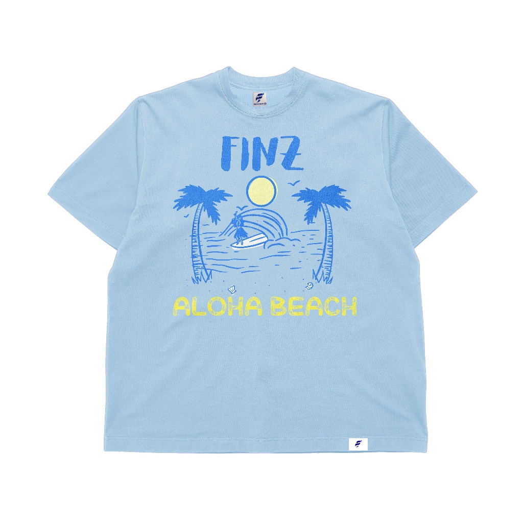 T-shirt Finz Aloha Beach - Kaos Pria Wanita Unisex 100% Cotton