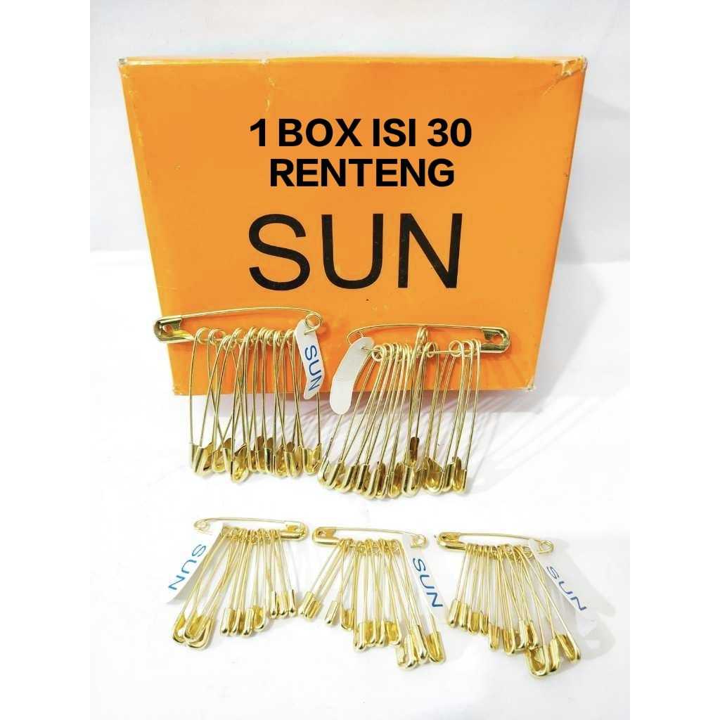1 BOX Peniti SUN Warna  Emas / Safety Pins / Peniti Jilbab