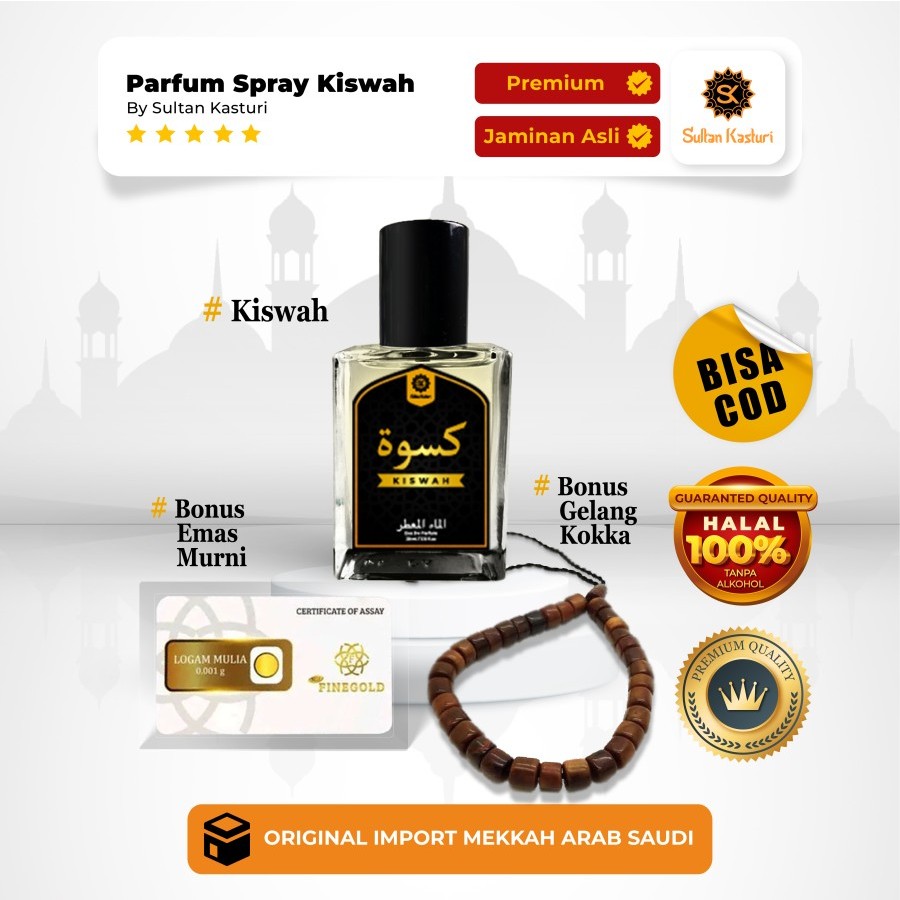 [Bonus Emas] Parfum Kiswah Asli - Kiswah Spray 30ml Eau De Parfume