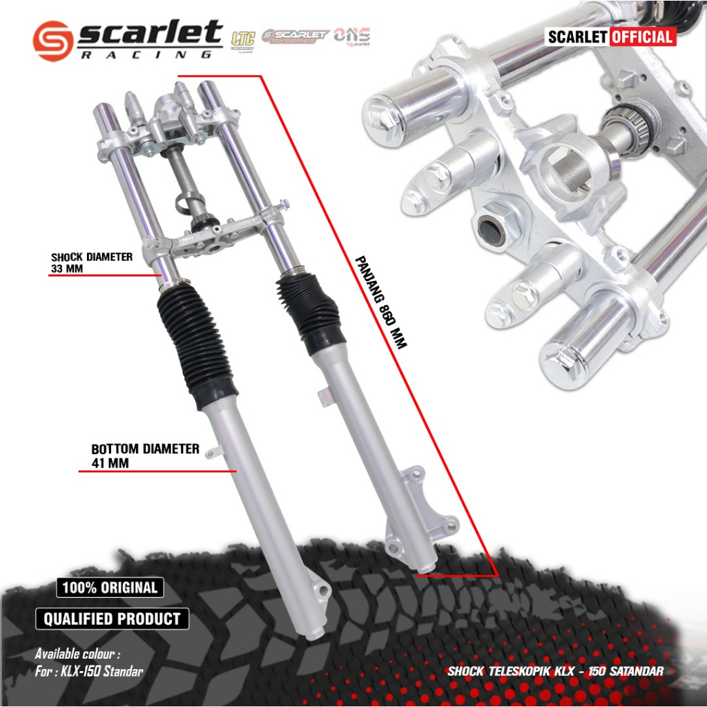 SHOCK SKOK DEPAN KLX 150 SIM1 SIM 1 L LONG S STANDART SHOCKBEKER DEPAN KLX TRAIL CROSS TRABAS SCARLE