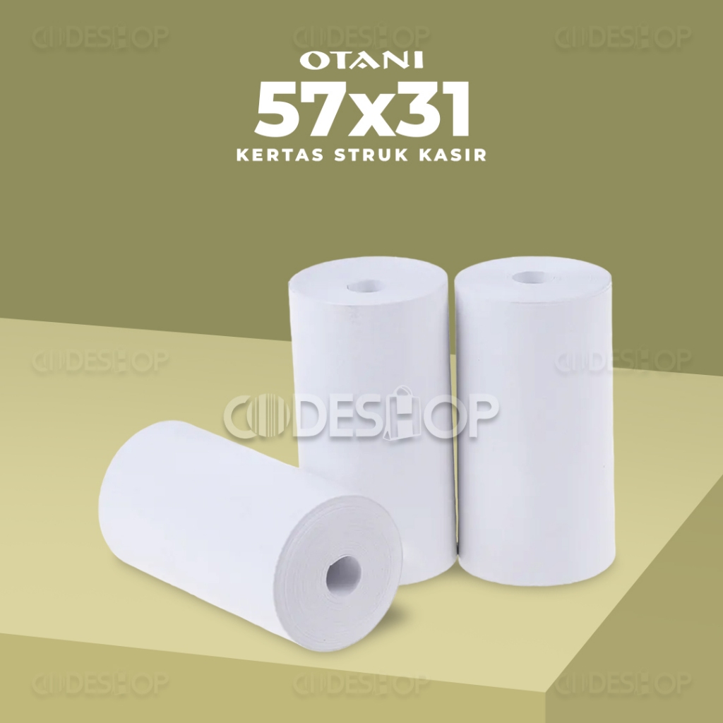 

Kertas Thermal Otani 57x318 57x31 untuk Mobile Bluetooth Printer Kasir 57x31 mm Coreless