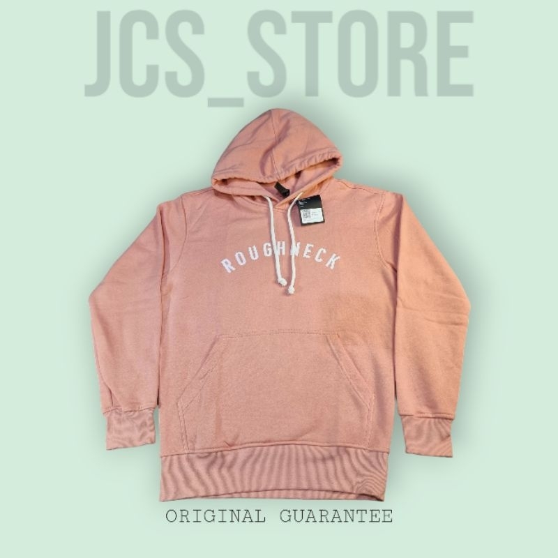 ROUGHNECK PALE PINK SIG WHITE HOODIE
