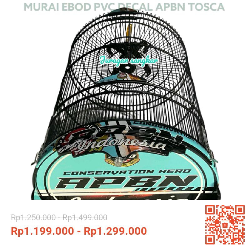 SANGKAR KANDANG MURAI EBOD PVC DECAL APBN TOSCA