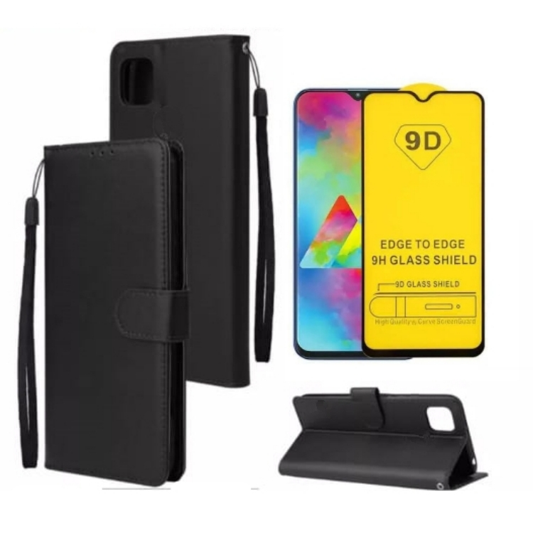 Flip Case samsung A03 Sarung kulit Leather Case Free Tempered Glass full Cover samsung A03