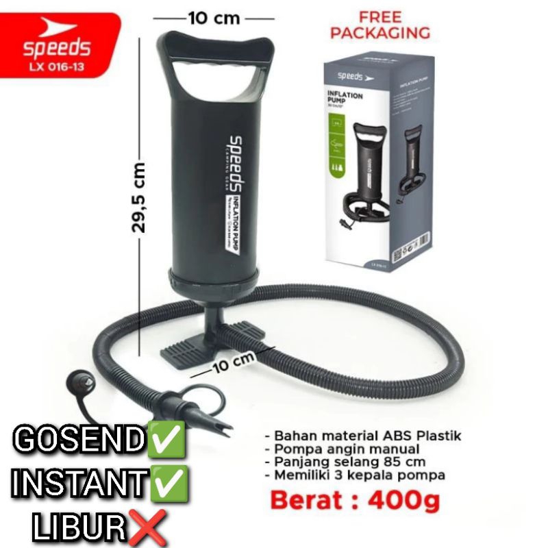 SPEEDS Pompa angin manual pompa kasur angin double quick pompa manual 016-13