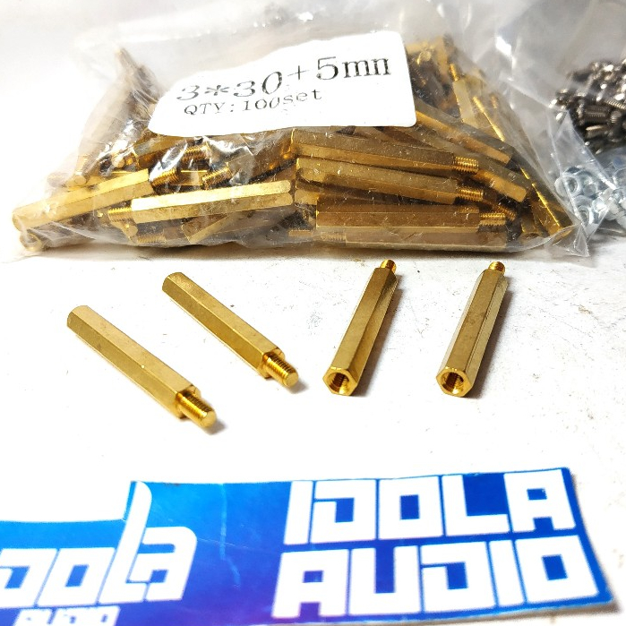 Spacer Kaki PCB 3 cm Kuningan | Spacer PCB Ukuran 3cm