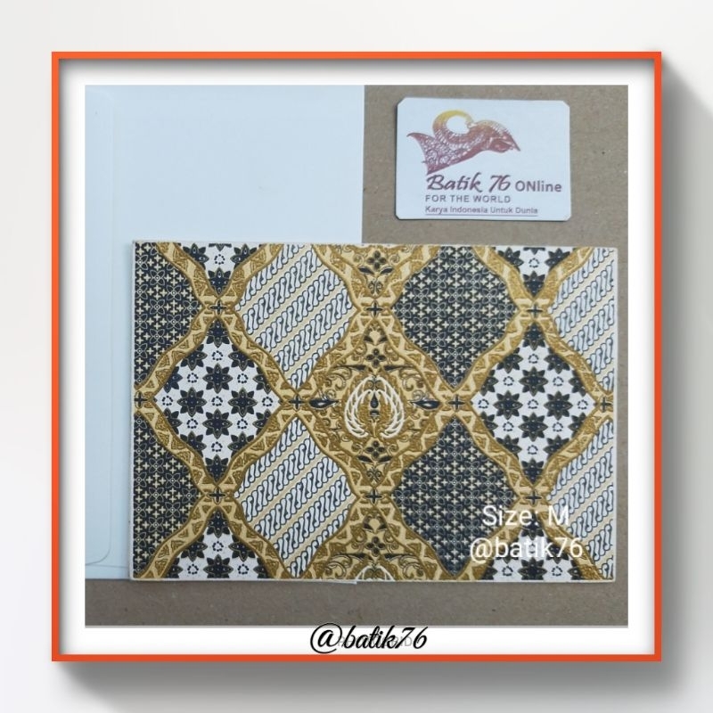 BONUS? Ukuran Medium Menengah Kartu Ucapan Greeting Card Handmade Batik76 Motif Sidoluhur Gurdo Cokl