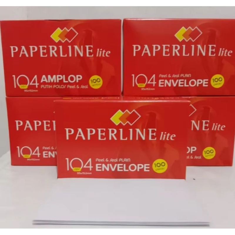 

AMPLOP PUTIH POLOS PAPERLINE LITE , 95 X 152 mm ( 1 pak isi 100 lembar )