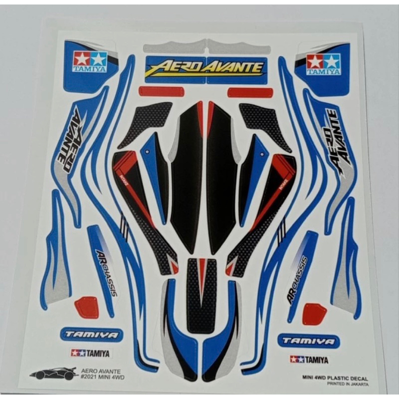 Decal Mini 4WD AERO AVANTE/STICKER TAMIYA AERO AVANTE