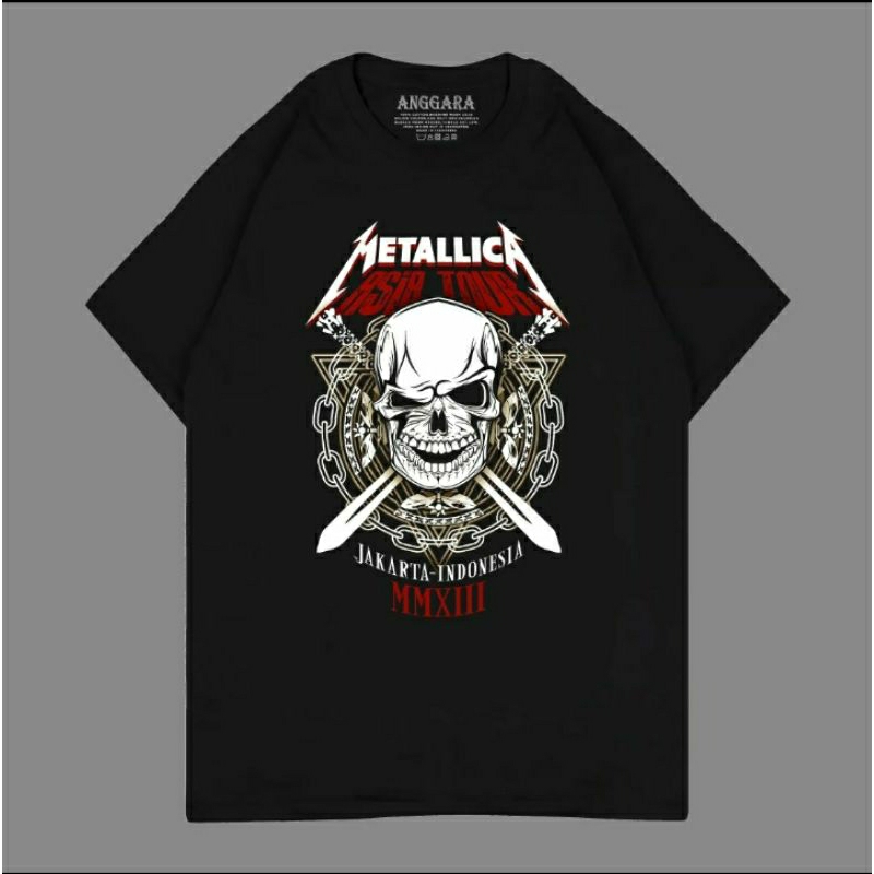 KAOS METALLICA TOUR JAKARTA INDONESIA/KAOS METAL MUSIK BARAT LEGEND