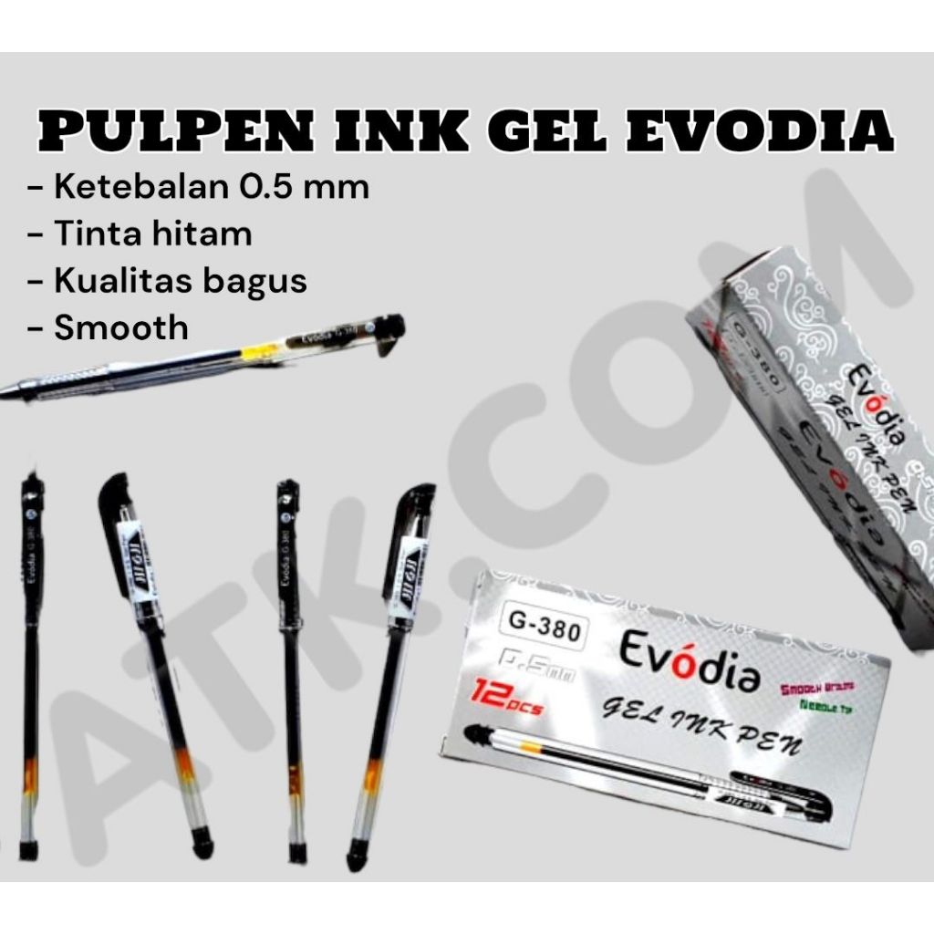 

Pulpen Ink Gel Evodia G-380 (0.5MM) / Gel Pen / EVODIA (PCS)