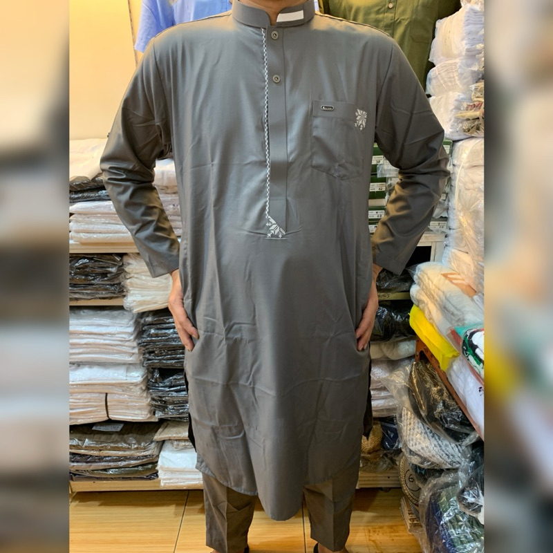 AL LUTHFI Baju Koko Setelan Pakistan Bordir Lengan Panjang ~ Setelan Pakistan Kurta Dewasa Al-Luthfi