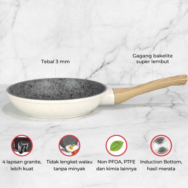 Fry Pan White Granite Cypruz
