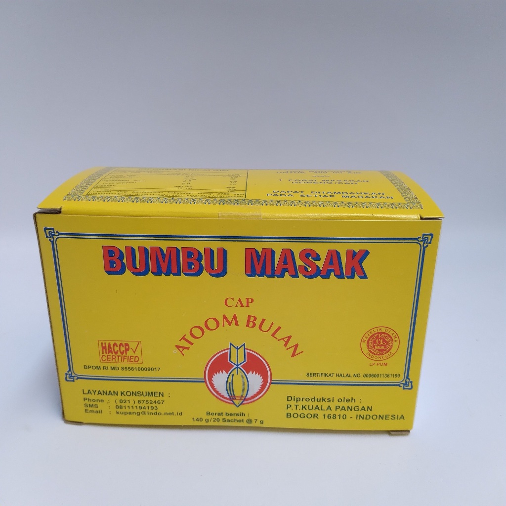 Atom Bulan Bumbu Masak Penyedap Rasa Gurih Asin Kemasan 1 Dus Isi 20 Sachet