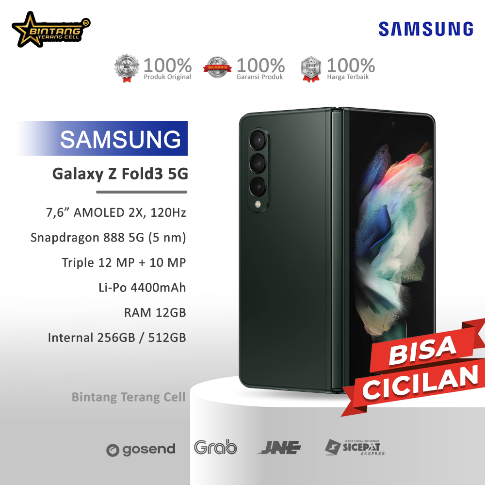 Hp Samsung Z Fold3 samsung galaxy Z Fold 3 5G Ram 12/256Gb Garansi Resmi