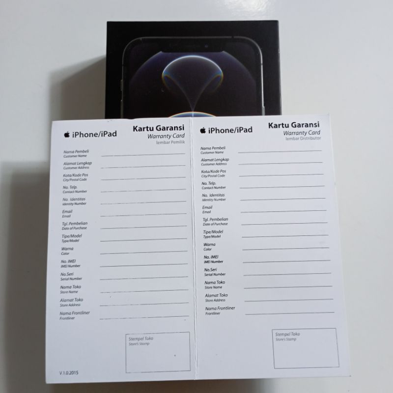 Kartu Garansi Original iPhone 12 Pro Max iBox Digimap