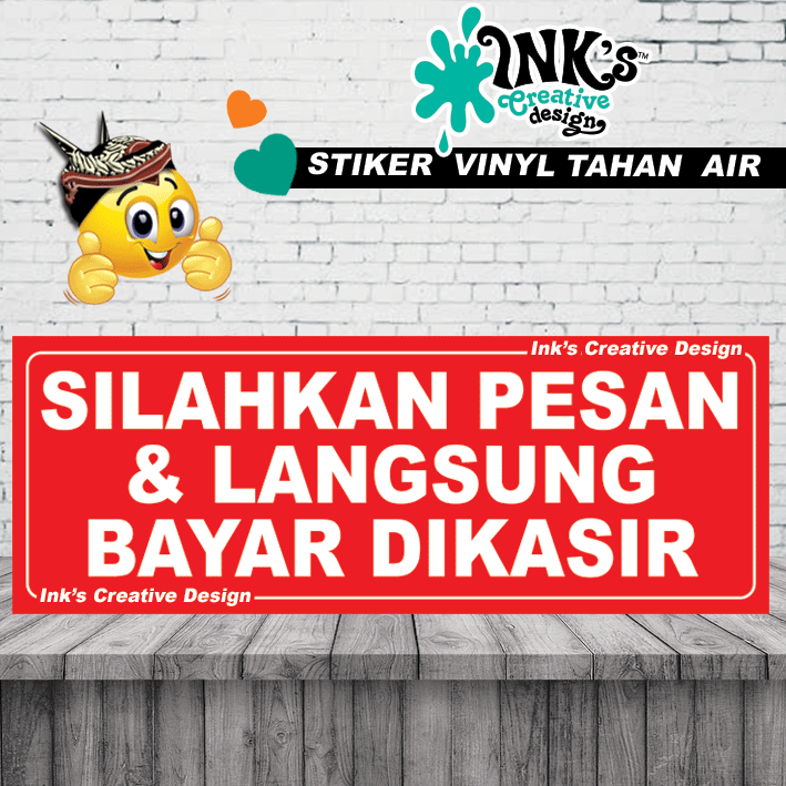 

Stiker silahkan pesan dan langsung bayar dikasir - toko - restaurant -rumah makan - kedai - warkop
