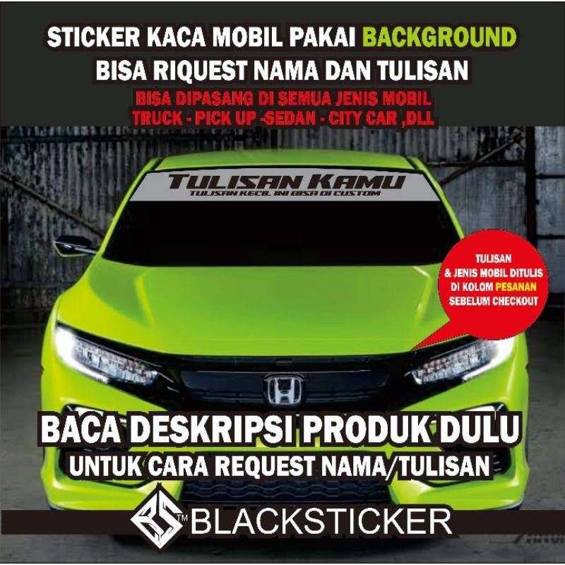 STICKER KACA DEPAN MOBIL / CUSTOM STICKER KACA MOBIL / TRUCK / PICK UP / SEDAN