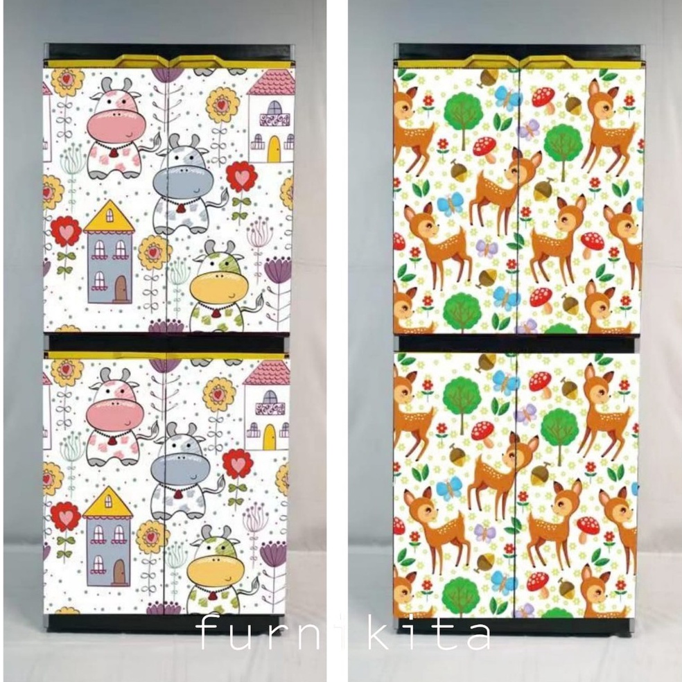 TERBARU BESAR  LEMARI PLASTIK MIAMI ORLANDO SUSUN 4 ANIMAL SAPI