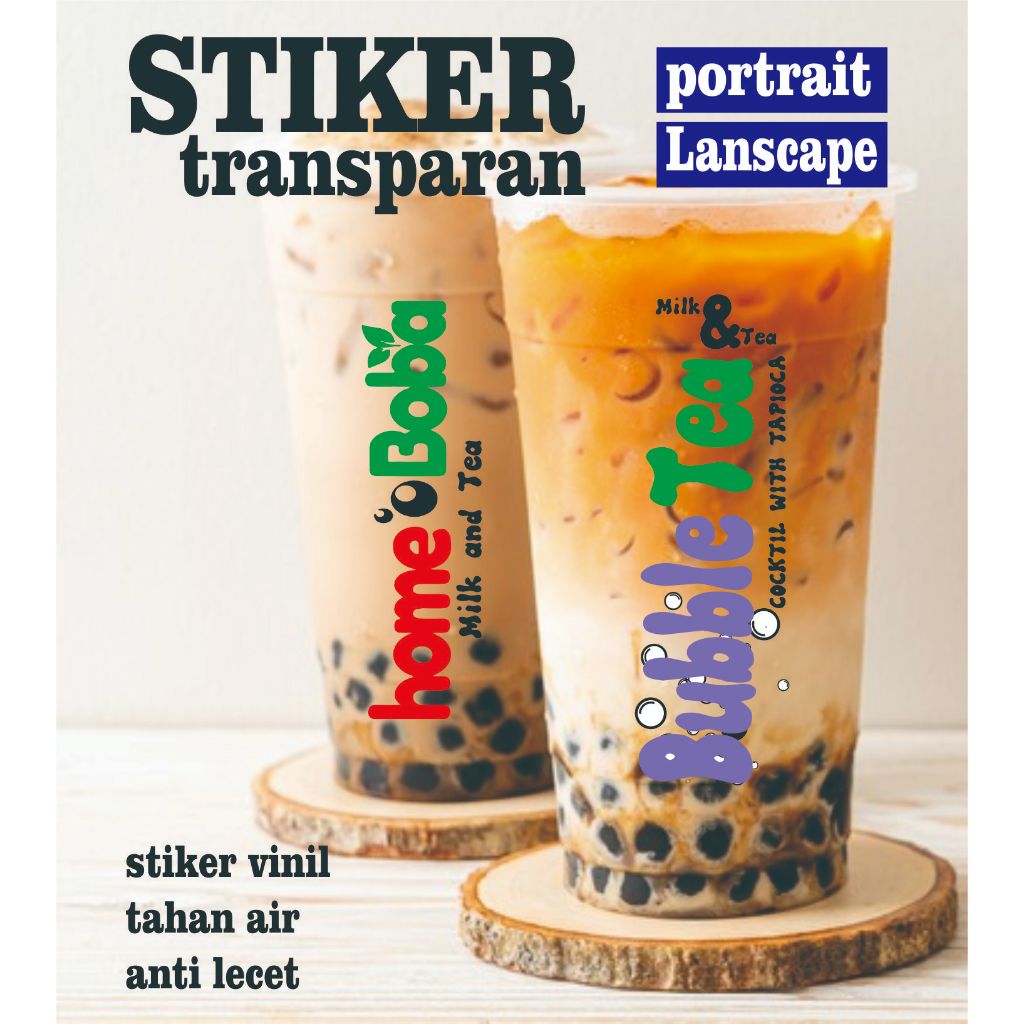 

STIKER MINUMAN KEMASAN CUP BOBA portoit & landscape