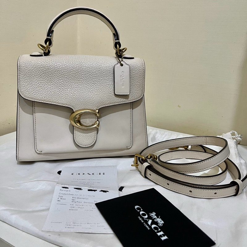 Coach Tabby Top Handle Bag - Chalk