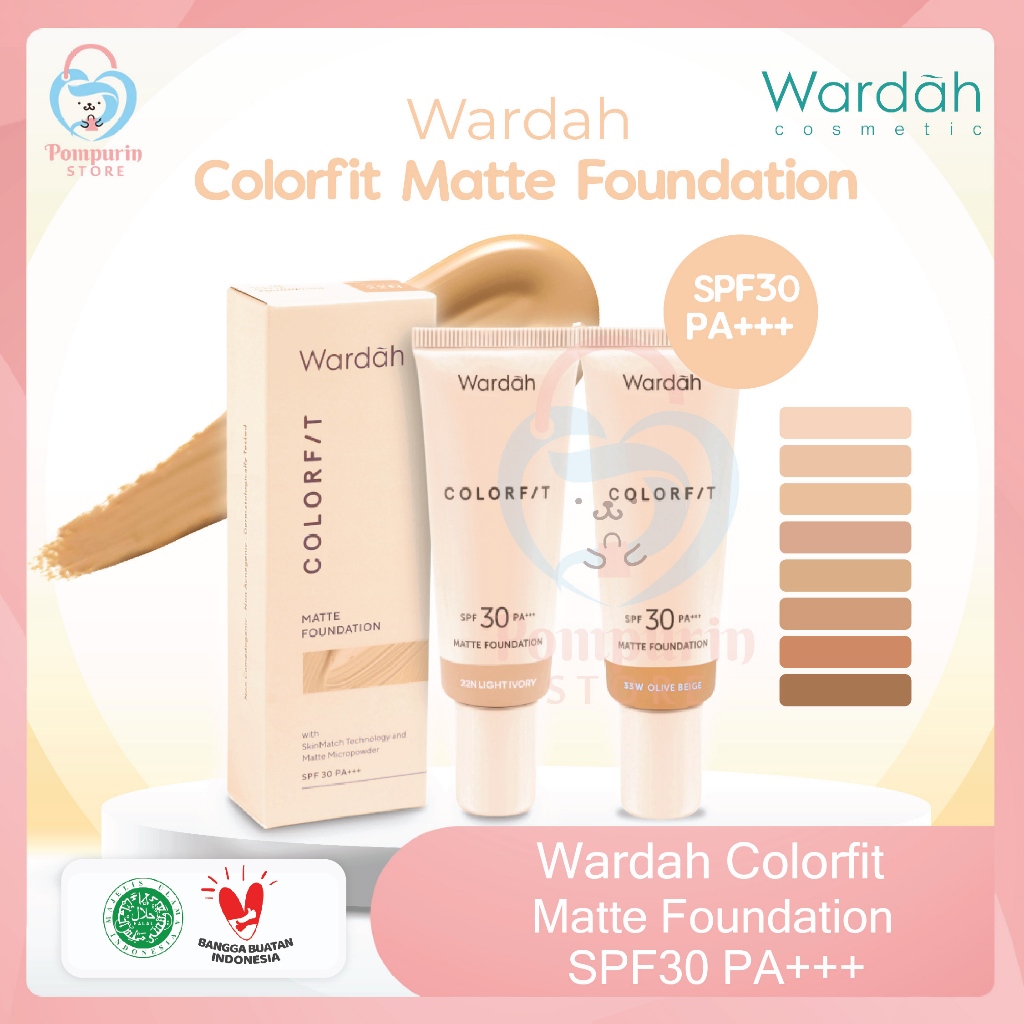 Wardah Colorfit Matte Foundation SPF30 PA+++ 25ml Halal